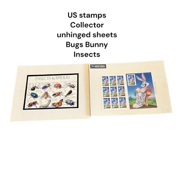 U.S. stamps 33¢ INSECTS and SPIDERS stamps sheet 20 & Bugs Bunny - Picture 1 of 11